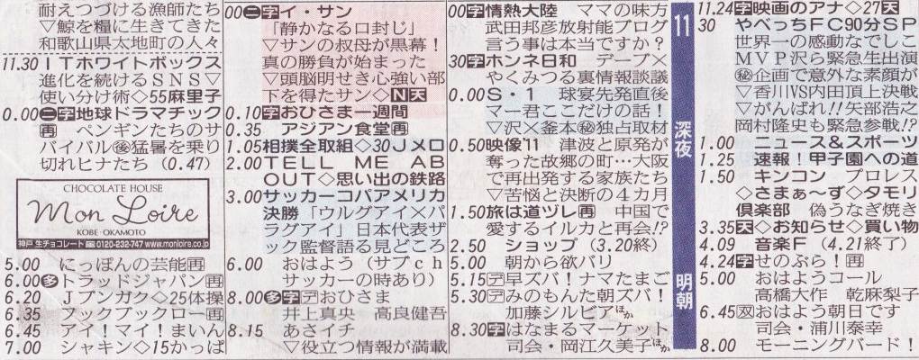 神戸 テレビ 欄 番組表｜朝日放送テレビ
